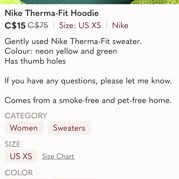 NWOT NIKE Therma-Fit Hooded Sweatshirt Size Small - Picture 10 of 10